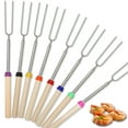 thumbnail image 2 of Ensemble de Brochettes à Rôtir Extensibles en Acier Inoxydable avec Poignée en Bois et Sac de Rangement pour Camping, BBQ, Sores et Hot-Dogs, 2 of 4
