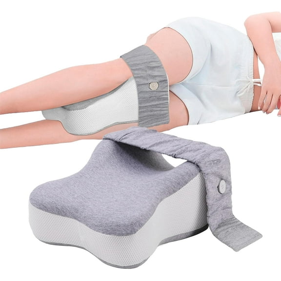 Comfort Knee Pillow for Side Sleepers–Smooth Spine Alignment Pillow,Side Sleeper Pillow Between Legs,Memory Foam Leg Pillow for Hip,Back,and Sciatica Pain Relief,Ergonomic Dual Concave Design