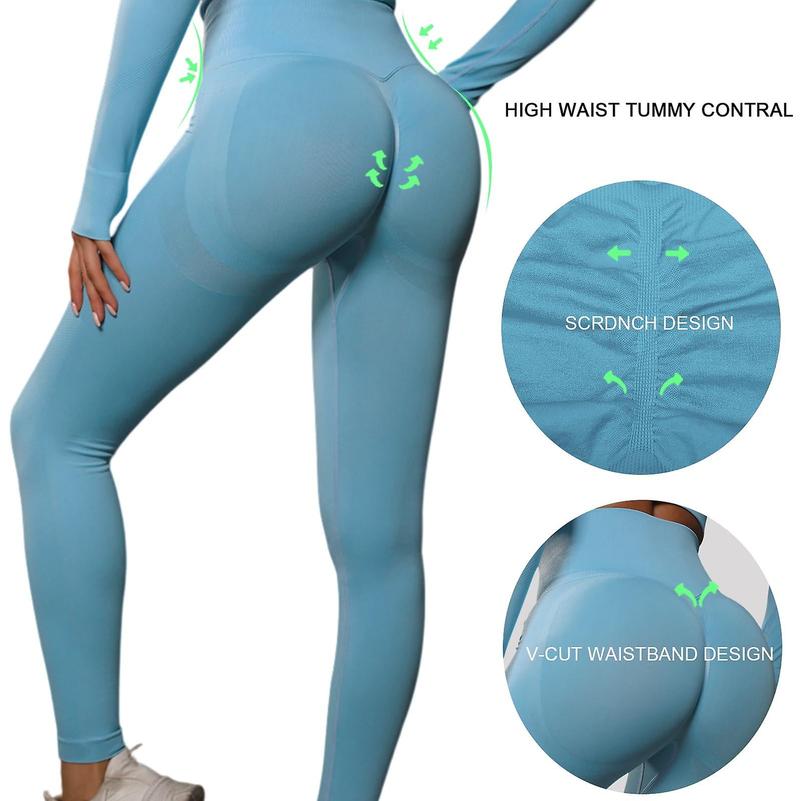 Women Scrunch Butt Lifting Leggings Seamless High Waisted Workout Tummy Control Gym Sport Yoga Pants Black S Walmart