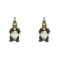 thumbnail image 1 of 2uds. Adorno de enano de Navidad, sombrero de copo de nieve, estatua linda para mesa de pared (verde), 1 of 2