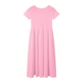 thumbnail image 6 of Wxirdiow Summer Dresses for Teens Tween Girls Summer Dress Formal Ruffle Sleeve A Line Casual Elegant Dresses Pink Size,9-10 Years, 6 of 9
