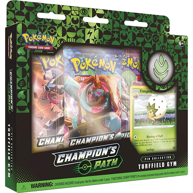 Colección Path Pin de Pokémon TCG Champion's con 3 paquetes de refuerzo