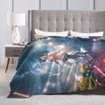 thumbnail image 4 of DouZhe Ultra-Soft Micro Fleece Lightweight Flannel Bed Blanket, Future Tunnel Cyborg Robot Print Cozy Warm Throw Blankets, 40"x30", 4 of 7