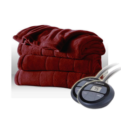 Sunbeam Channeled MicroPlush Electric Heated Blanket King ...