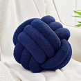 thumbnail image 1 of wonima44 Knot Pillow Ball, Soft Home Decorative Pillows, Round Throw Pillow, Handmade Knotted Plush Pillow, Round Boucle Pillow Cushion (11 Inches Navy), 1 of 1