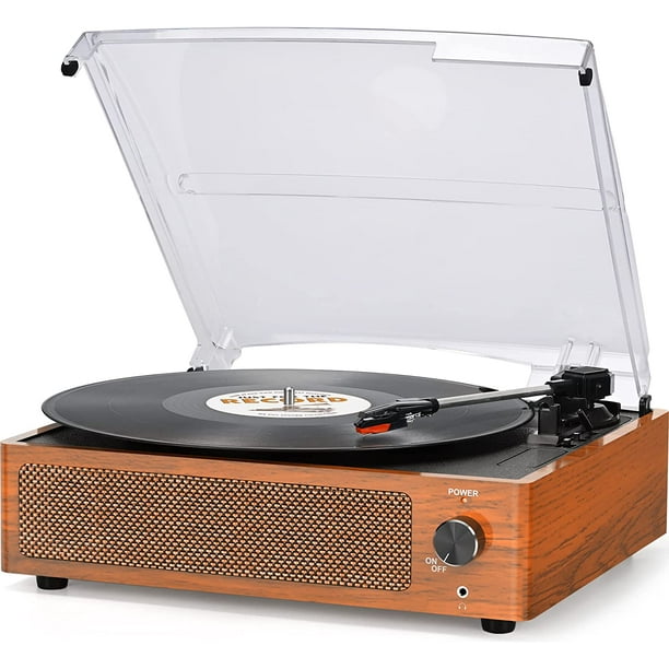 Seasonlife Vinyl Record Player with Speaker Turntable for Vinyl Records Record Player, Yellow - Walmart.com