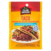 Club House, mélange pour sauce sèche / assaisonnement / marinade, taco, moins de sel