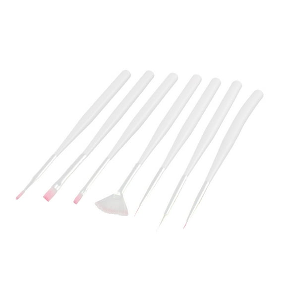 Women Girl Nail Art Painting Brushes Pencil Set White Color 7 Pcs