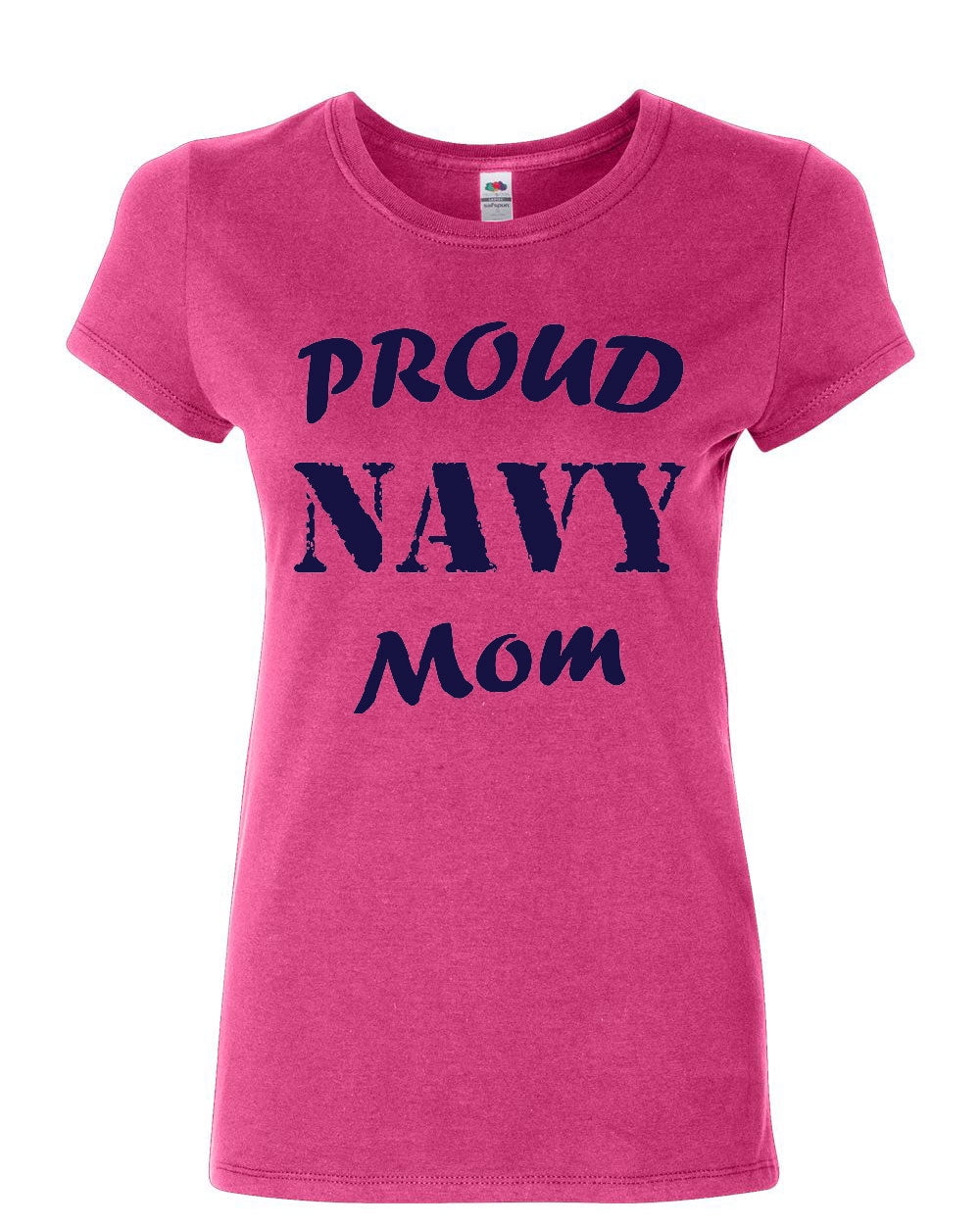 Tee Hunt Proud Navy Mom Womens T Shirt Patriotic Veteran Navy Seal Mothers Day Shirt Pink