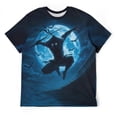 thumbnail image 3 of LAOLIUSN Men’s Ninja Samurai T-Shirt, Full Moon Anime Graphic Tee, 3D All Over Print Short Sleeve Crewneck, 88% Polyester 12% Spandex, S-4XL, 3 of 7