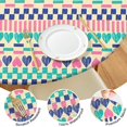 thumbnail image 4 of Boho Style Elastic Table Cover Round 56 Inch, Vibrant Floral Print Stretch Fit for Indoor and Outdoor Use, 4 of 7