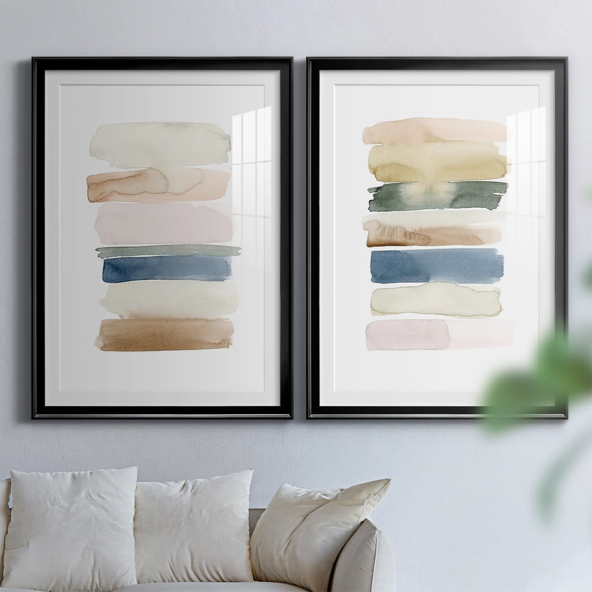 Wexford Home Faint Swatches I Premium Framed Print, 22.5" x 30.5" - Ready to Hang, Black (Set of 2)
