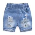 thumbnail image 6 of NAISIBABY Boys Denim Shorts, Casual Stretch Elastic Waist Trendy Ripped Summer Fashion Jean Shorts Blue Size 7-8, 6 of 6