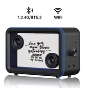 AEEZO Bluetooth Speaker,with HD sound Hi-Fi Soundbar Speaker and Transparent Glass Screen, Dynamic Floating Lyrics, Digital Frame Function, LED Light Show,2.4G Wifi - Black