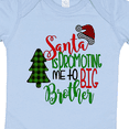 thumbnail image 4 of Inktastic Santa is Promoting Me to Big Brother Green Plaid Tree Boys Baby Bodysuit, 4 of 5