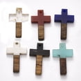 thumbnail image 4 of 50 pc Resin & Walnut Wood Pendants Cross Mixed color 26x16x3mm Hole: 1.8mm Resin+Wood, 4 of 4