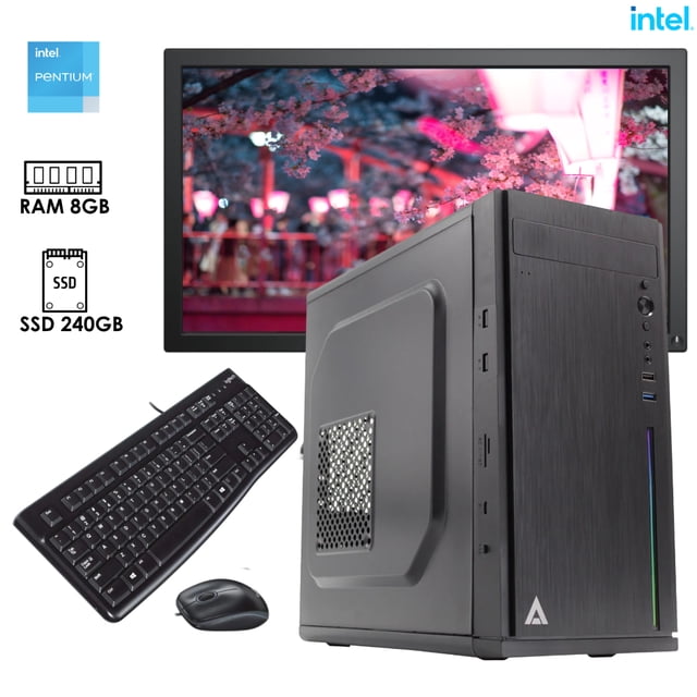 Computadora Desktop Gold G6405 Intel RAM 8GB SSD 240GB monitor 19.5"