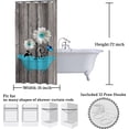 thumbnail image 6 of Rustic Shower Curtain Set Grey Floral Fabric Bath Curtain 6 Hooks Butterfly Daisy American Country Farm Style 36×72 Inches, 6 of 6