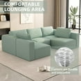 thumbnail image 5 of Demi Bonn 104" x 70" Modular Sectional Sofa Sleeper with Chaise & Ottoman, Convertible U-Shaped Couch Set for Relaxation & Guests, Green, 5 of 9