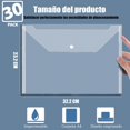 thumbnail image 3 of Sobres de Plástico con Cierre a Presión, Transparente, Impermeable para Documentos de Oficina, Papelería, 3 of 4