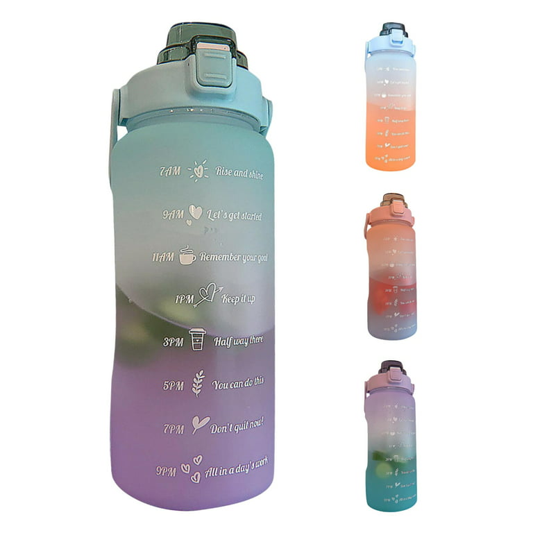 68 oz Water Bottle with Straw,BPA Free Water Jug with Time Marker and  Stickers