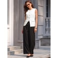 thumbnail image 2 of DARING DIVA Women's Work Sleeveless Button Down Blazer Waistcoat XL White, 2 of 7