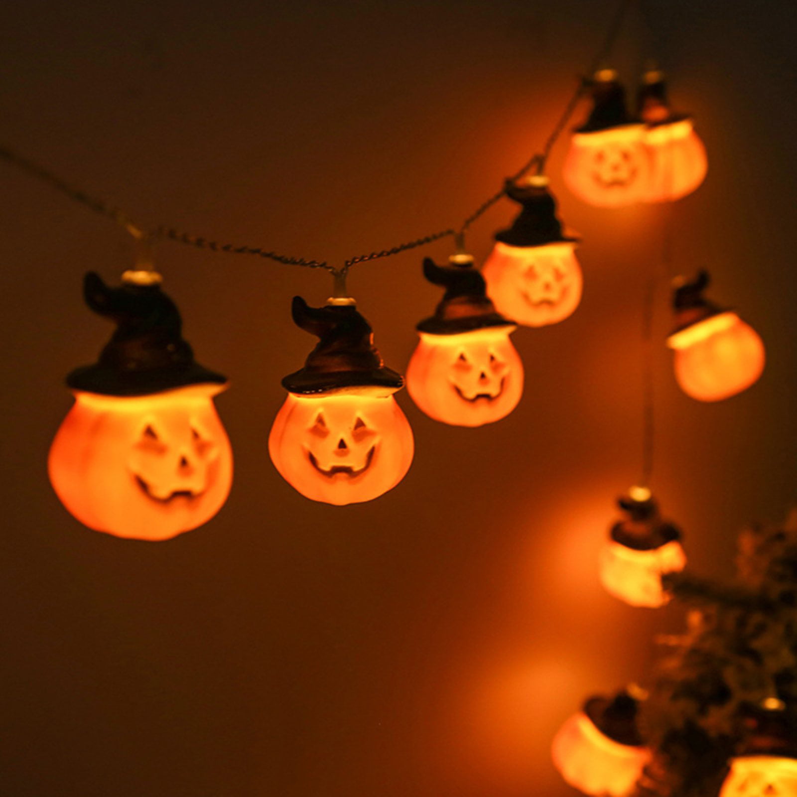 20 LED 3D Pumpkin Indoor 3M Battery Party Fairy Novelty Orange String Lights 