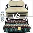 thumbnail image 5 of SEANATIVE Golf Cart Seat Covers with 4 Storage Pockets, Fits EZGO TXT/RXV, Club Car DS/Precedent, Yamaha 2-Person Golf Cart Accessories, Portable Foldable Design, Teal Aztec Print Brown, 5 of 7