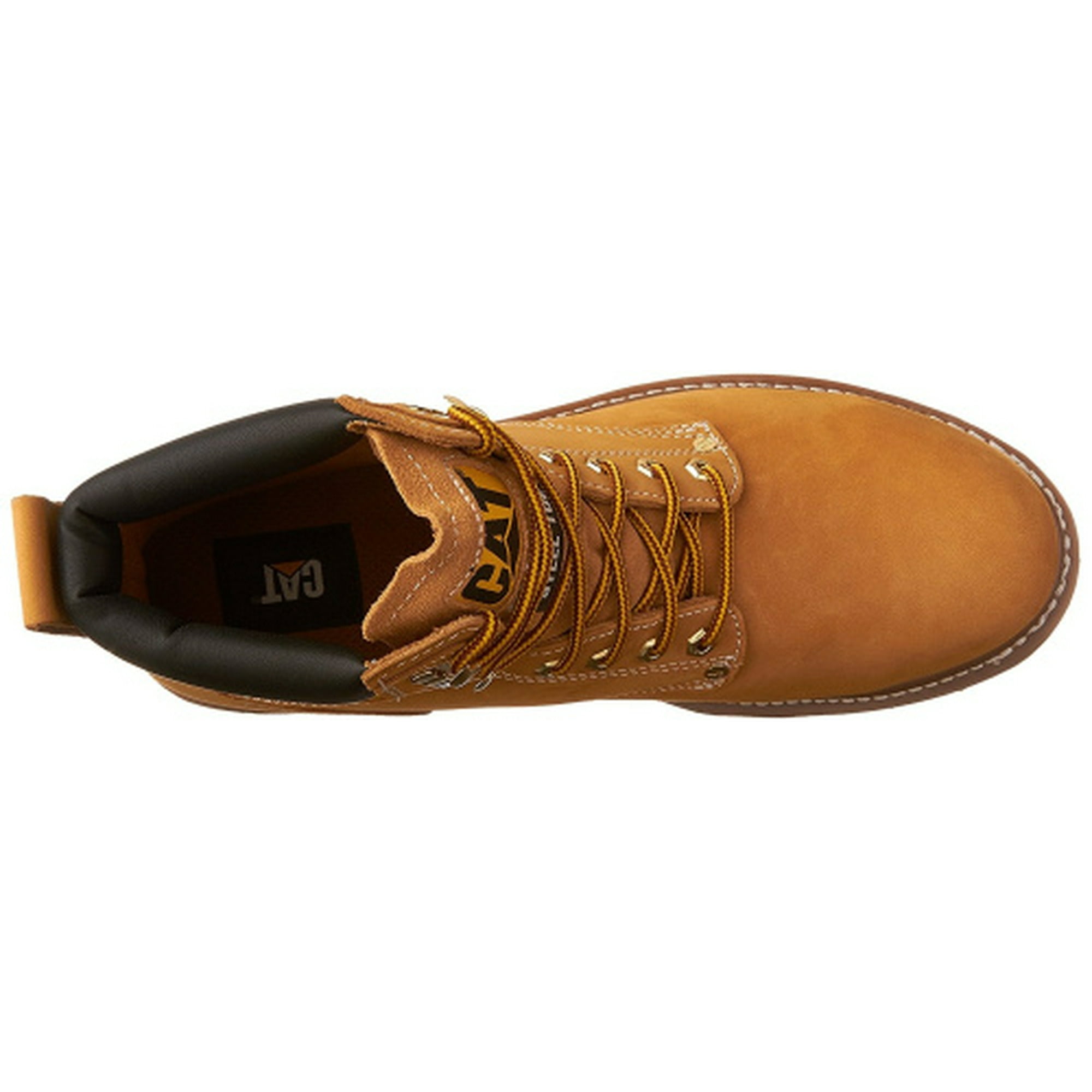 7 W US, Honey) - CAT Second Shift Mens Leather Steel-Toe