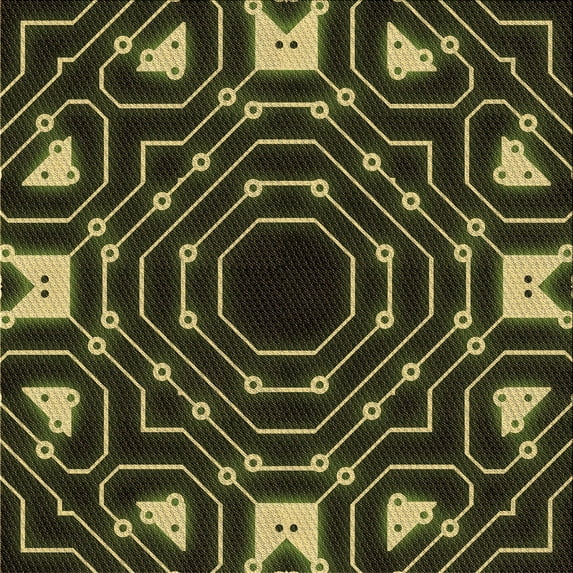 Ahgly Company Indoor Square Patterned Midnight Gray Area Rugs, 6' Square