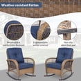 thumbnail image 5 of Socialcomfy Rattan Outdoor UV-Resistant Rocking Chair, Navy Blue (Set of 2), 5 of 7
