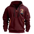 thumbnail image 2 of Styesk Sweatshirts for Men Men's Spring And Fall Printed Hooded Sweatshirt Zipper Multi-Pocket Pullover Sweatshirt, 2 of 4