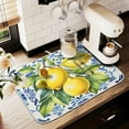 thumbnail image 4 of Lemon Italian Tile Blue E Dish Drying Mats for Kitchen Counter Absorbent Microfiber Dish Drying Matt 16 x 18 Inch Draining Reusable Rack Pad, 4 of 8
