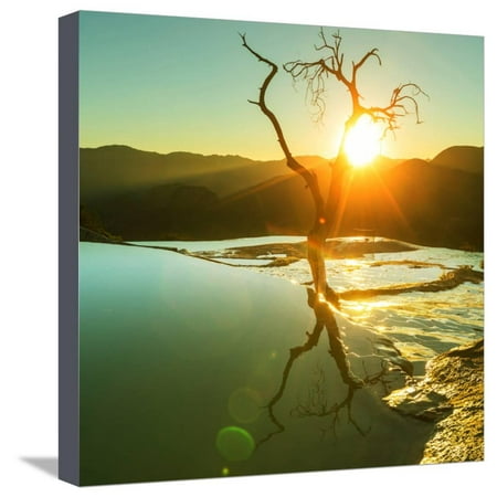 Hierve El Agua, Natural Rock Formations in the Mexican State of Oaxaca Stretched Canvas Print Wall Art By Galyna