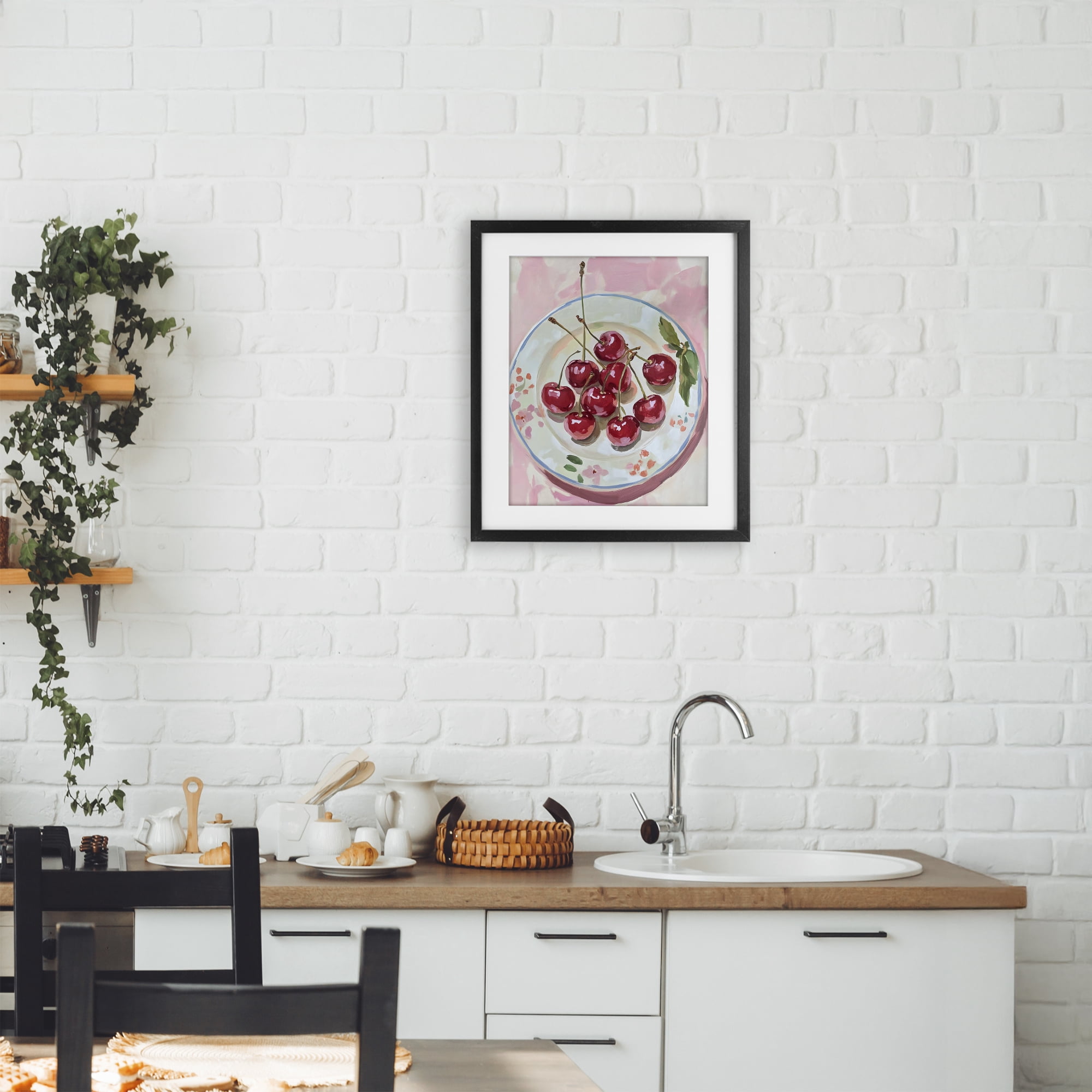 Stupell Industries Plate of Summer Cherries Black Framed Print Under Glass, design by The Prints Vibe
