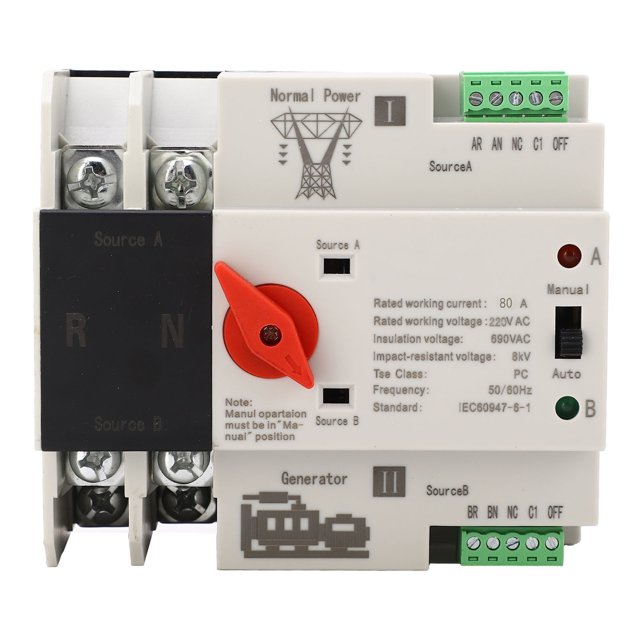 Interruptor de transferencia de energía, interruptor de transferencia automática, accesorios de generador dual, interruptor de transferencia resistente y resistente NikouMX herramienta