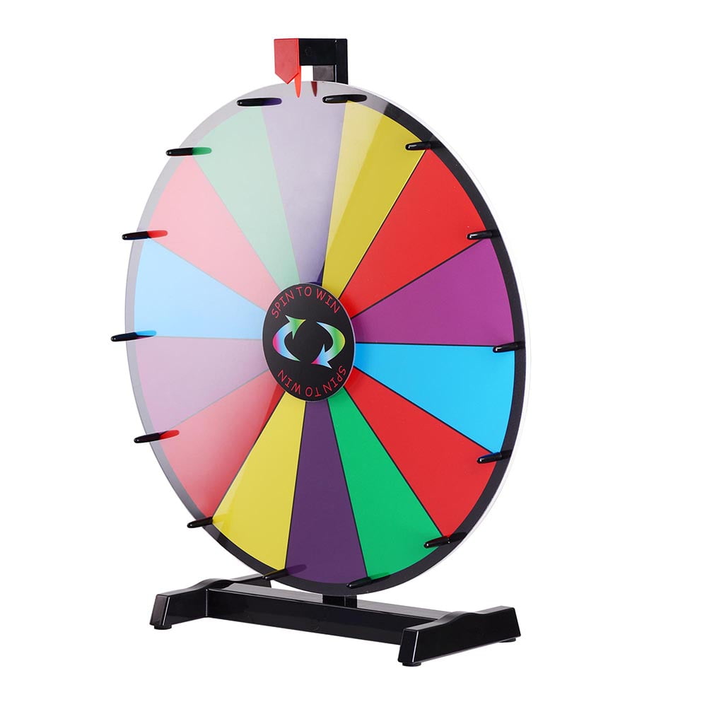 WinSpin 24" Tabletop Spinning Prize Wheel 14 Slots with Color Dry Erase Trade 