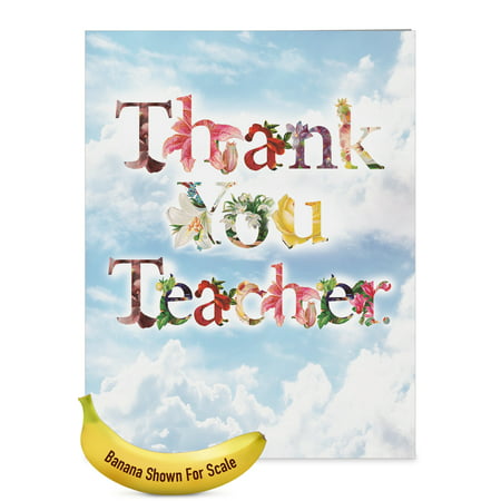J2359ATTG Jumbo  Teacher Thank You Card: 'Thanks A Bunch' with Envelope (Jumbo Size: 8.5+ x
