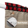 thumbnail image 4 of Christmas Red Black Plaid Swag Valances for Windows, Kitchen Window Curtains Over Sink, Vintage Xmas Tree Birds on Branch Window Treatment Curtains for Living Room/Bedroom 2 Panel Sets 36"x45", 4 of 8