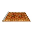 thumbnail image 2 of Ahgly Company Machine Washable Indoor Square Persian Yellow Traditional Area Rugs, 4' Square, 2 of 4