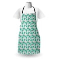 thumbnail image 3 of Acorn Apron, Colorful Memphis Style Tropical Hipster Circles Monstera Leaves Minimalist, Unisex Kitchen Bib with Adjustable Neck for Cooking Gardening, Adult Size, Sea Green and Rose, by Ambesonne, 3 of 4