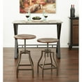 thumbnail image 3 of Home Square Cast Metal & Wood Bar Height Stool in Pewter and Walnut - Set of 2, 3 of 4