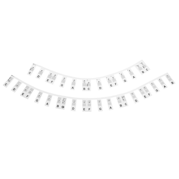 Uxcell 61Key Thickened Piano Note Guide for Beginners,White Base with Black Letter