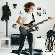 Glarry 39in Full Size Beginner Electric Guitar Kit w/Case, 20W Amp, Tuner, Bag, Strap, Black