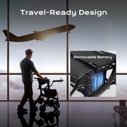 Sinceborn 4-in-1 Electric Rollator Walker with Seat, E-pushing Transport Wheelchair for Seniors, Lightweight Wheelchair Walker Combo,Foldable Design,Matte Black,Regular Style