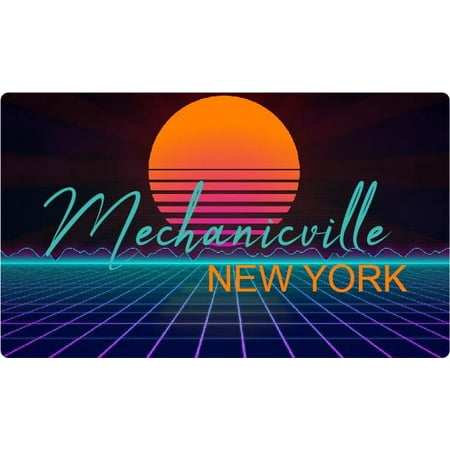 

Mechanicville New York 4 X 2.25-Inch Fridge Magnet Retro Neon Design