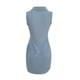 thumbnail image 5 of IROINNID Sheath Dress For Women Fashion Summer Button Stand Gorgeous Solid Sleeveless Mini Dress V-Neck Short Dress, 5 of 5