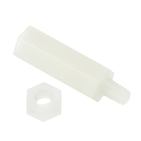 

Uxcell M4 Standoff Screws 40 Pack Nylon Hex PCB Standoffs Nuts (20mm6mm White)