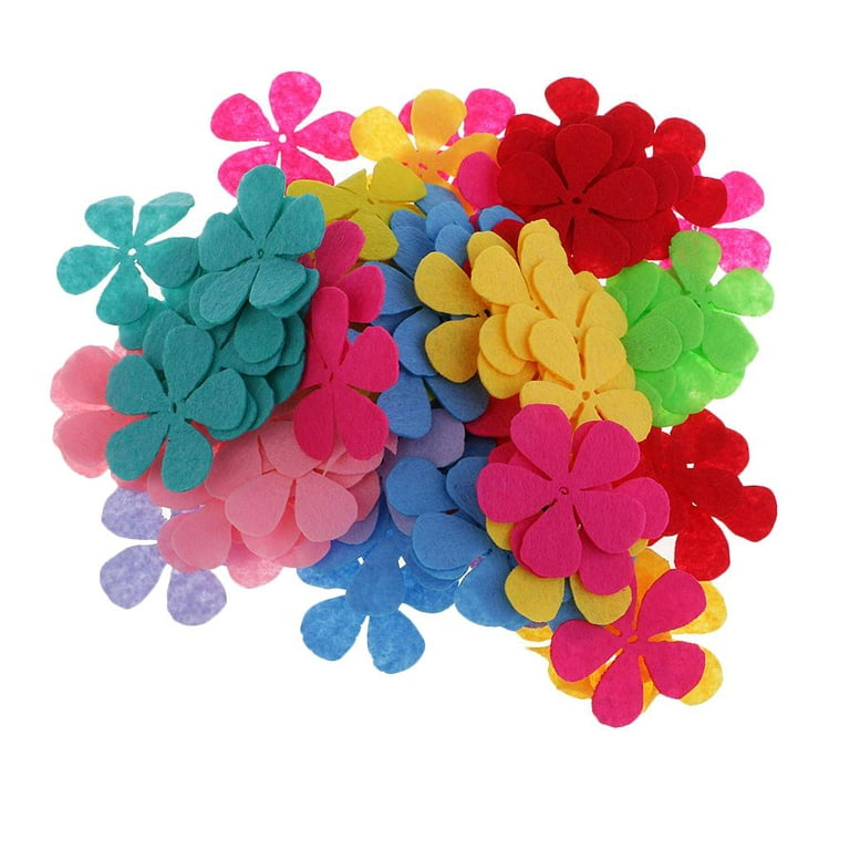 100Pcs/lot 50pcs/lot 26 styles Mixed Color Round Felt Fabric Pads Accessory  Patches Circle Felt Pads Fabric Flower Accessories