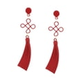thumbnail image 4 of Pendientes de nudo chino Pendientes colgantes creativos para el aniversario de compras en la calle Rojo, 4 of 8